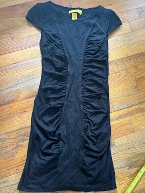 Catherine Malandrino Black Ruched Mini Dress